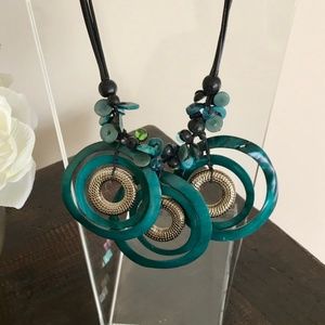 Green resin statement necklace